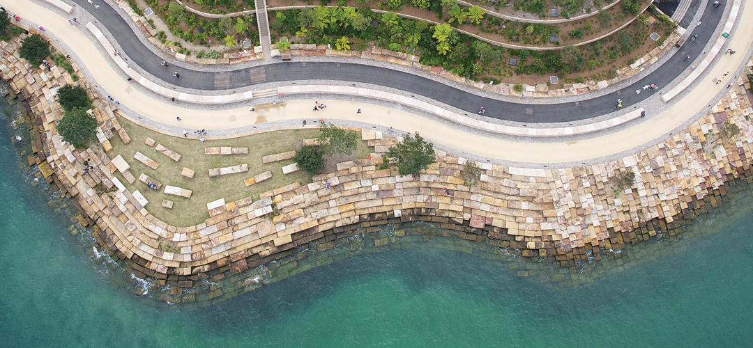 Historic 1896 shoreline recreated at Barangaroo Reserve, Sydney